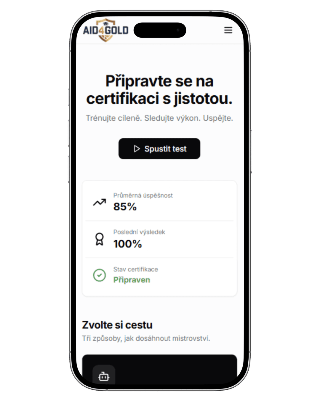 Screenshot aplikace Aid4Gold